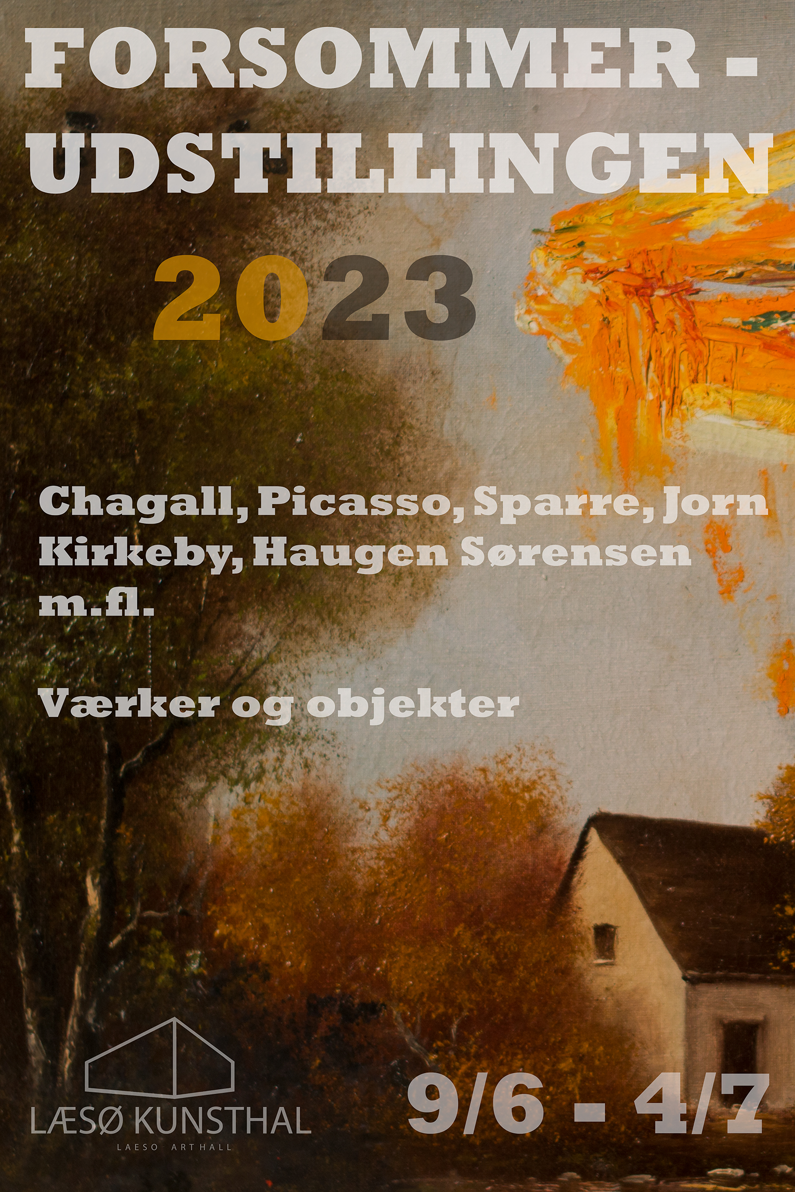 Plakat for Læsø Kunsthals forsommerudstilling 2023